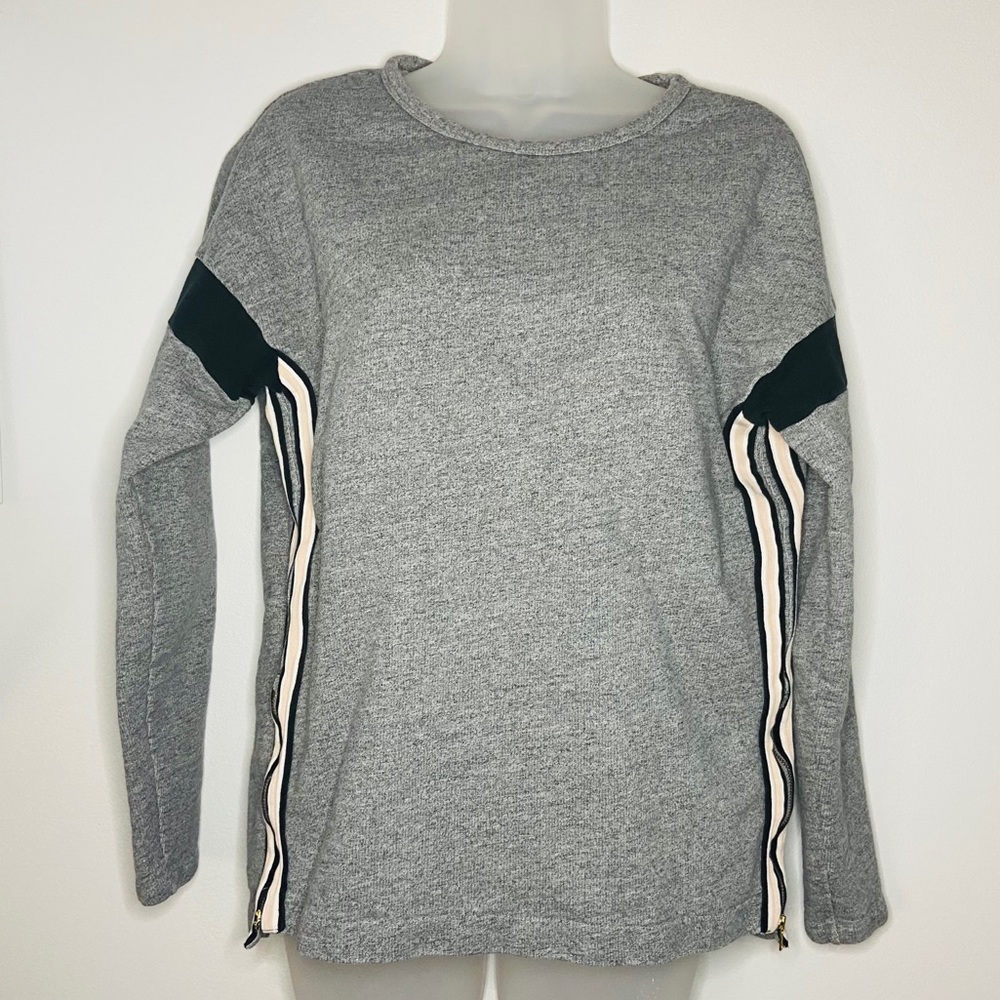 J. Crew Side-Zip crewneck sweatshirt oversized XS Pullover sweater